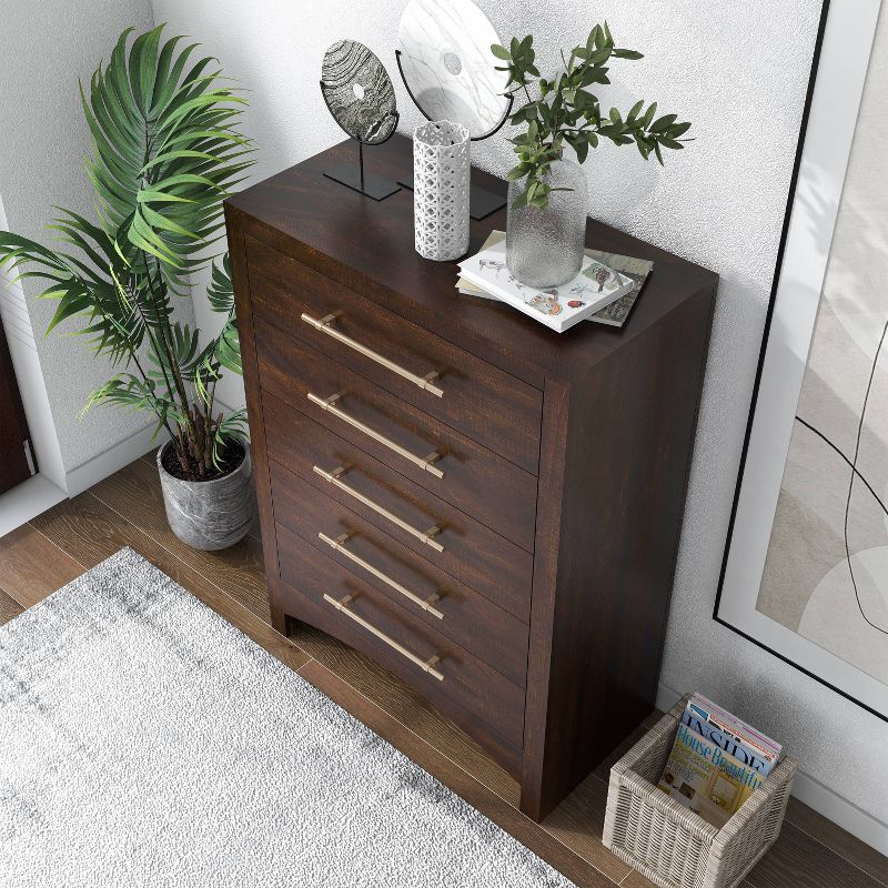 Melonnes 5 Drawer Chest Walnut - HOMES: Inside + Out, 4 of 9
