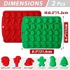JDICTION 2 Pcs Christmas Candy Molds 30 Cavity Silicone Chocolate Gummy Molds Red and Green - 2 of 4