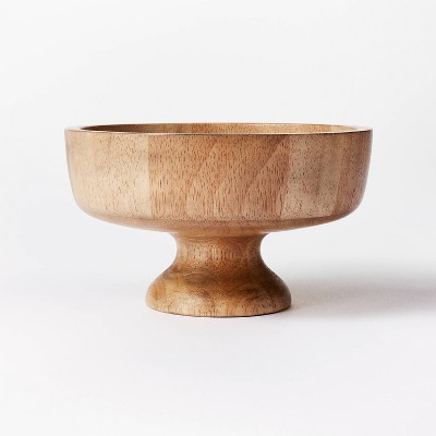 10.1oz Rubberwood Pedestal Serving Bowl - Threshold™ designed with Studio McGee