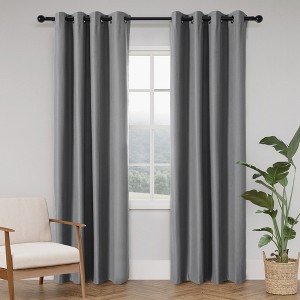 Awesome Home  Soft Cotton Feel Twill Polyester Blackout Grommet Pair (2 panels) - 1 of 4