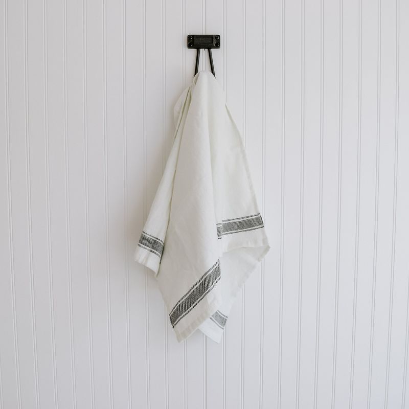 Sweet Water Decor Two Horizontal Black Stripe Hand Towel - 18x32", 2 of 6