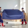 VEVOR Moving Blankets, 80" x 72", 35 lbs/dz Weight, 12 Packs, Professional Non-Woven & Recycled Cotton Packing Blanket, Blue/Orange - 2 of 4