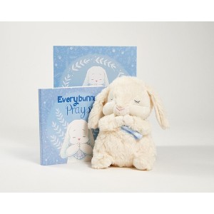 Tickle & Main Everybunny Prays, Baby and Toddler Gift Set - Blue, Praying Musical Bunny and Prayer Book in Box for Boys - 1 of 4
