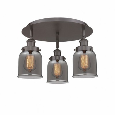 Bell - 3 Light Flush Mount In Art Deco Style-9.25 Inches Tall and 16.75 Inches Wide