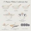 SODAY 17 Pcs Pots and Pans Set NonStick Kitchen Cookware Sets Nonstick Induction Cookware Non-toxic White Granite Cooking Tools with Stay-Cool Handles - 2 of 4
