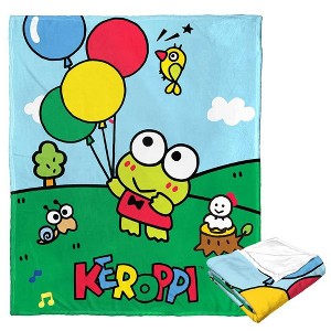 Sanrio Keroppi Fly Away Frog Silk Touch Throw Blanket 50x60 Inches - 1 of 4