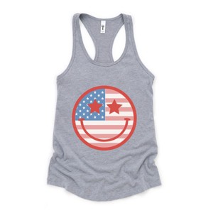 Simply Sage Market Women's Flag Smiley Face Racerback Tank - 1 of 4