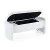 Syemin Ottomans and Benches Entryway Bench, Upholstered Ottoman Bedroom Bench, End of Bed Footrest Stool, Bench for Entryway, White, 47.24"*18"*19" - 2 of 4