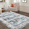 Washable Vintage Area Rug, Distressed Ultra-Thin Non-Slip Low Pile Stain Resistant Carpet for Living Room, Bedroom - 3 of 4