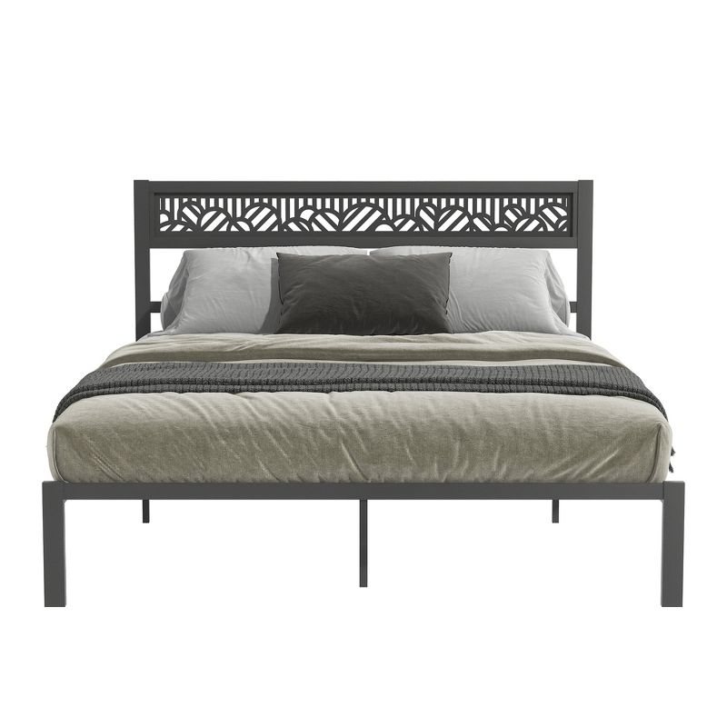 Galano Candence Arch Metal Frame Queen Platform Bed in Black, White, 3 of 17