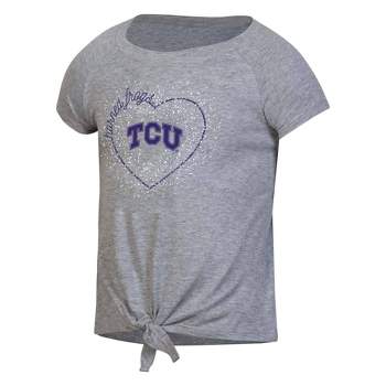 NCAA TCU Horned Frogs Girls' Gray Tie T-Shirt