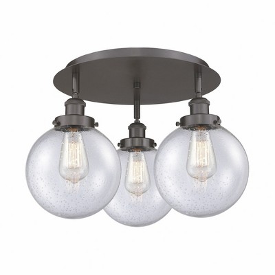 Canton - 3 Light Flush Mount In Art Deco Style-11.88 Inches Tall and 19.75 Inches Wide