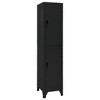 vidaXL Locker Grey Steel Large Locker Cabinet Rectangular Industrial - Black With 2 lockers - 2 of 4