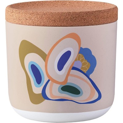 Plant-Based Sustainable Burst Of Colors Storage Jars, Airtight Decorative Canisters for Kitchen Counter, Cork Lid - 19.3 oz.