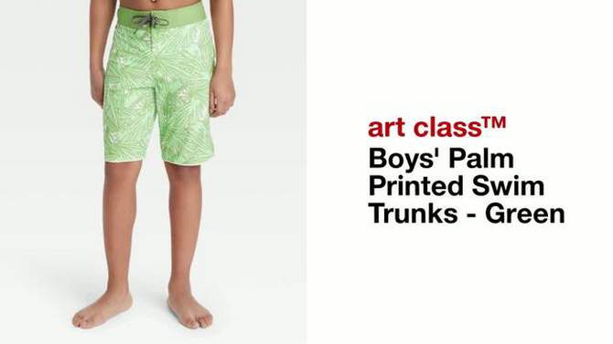Boys' Palm Printed Swim Trunks - art class™ Green, 2 of 5, play video