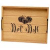HomeRoots 16" Natural And Black Hello Fall Serving Tray With Handles - 4 of 4