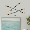 DORESshop 6-Light Black Unique Modern Linear Chandelier Pendant - 2 of 4