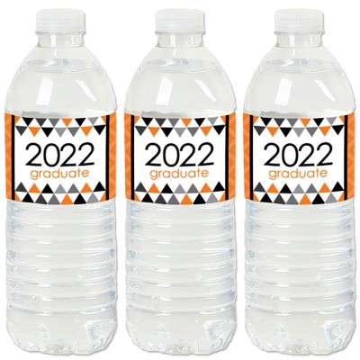 Big Dot of Happiness Orange Grad - Best is Yet to Come - 2022 Orange Graduation Party Water Bottle Sticker Labels - Set of 20