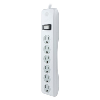 GE 6 Outlet Surge Protector 2&#39; Cord White