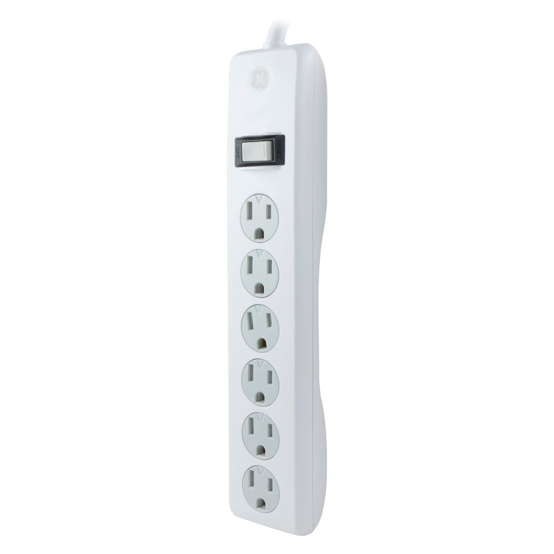 GE 6 Outlet Surge Protector 2&#39; Cord White, 3 of 8