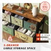 5-Drawer Wide Fabric Dresser Storage Organizer Unit, Chest of Drawers with Fabric Bins - 4 of 4