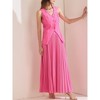 INSPIRE CHIC Women's Summer Outfits V Neck Sleeveless Button Vest Maxi Pleated Skirts Set 2 Pieces - 2 of 4