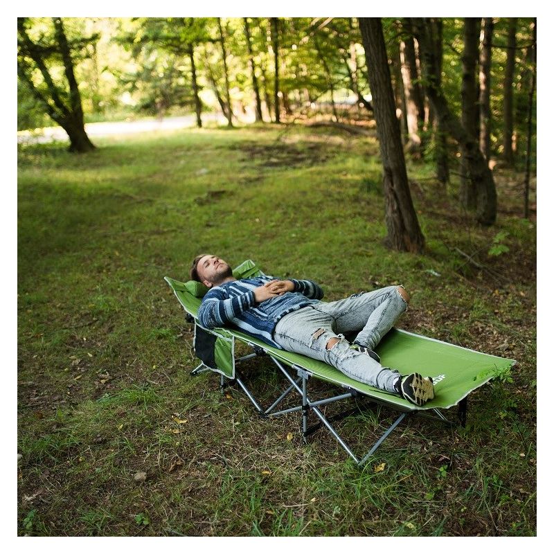 Alpcour Folding Camping Cot - Compact Single Person Bed with Pillow for Indoor & Outdoor Use, 2 of 6