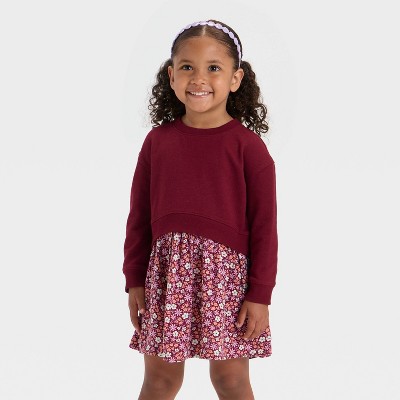 Toddler Girls' French Terry Woven Dress - Cat & Jack™