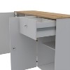 NicBex Mobile Kitchen Island Cart Morden Kitchen Carts on Wheels with Storage, 2 Cabinets, 1 Drawer and 2 Open Shelves for Kitchen - 2 of 4
