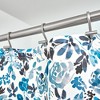 iDESIGN IndigoFloral Shower Curtain: Botanical Pattern, Woven Polyester, Machine Washable - 3 of 4