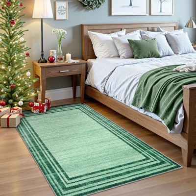Lahome Loop Border Gradient Style Short Pile Velvet Rectangular Indoor Area Rug