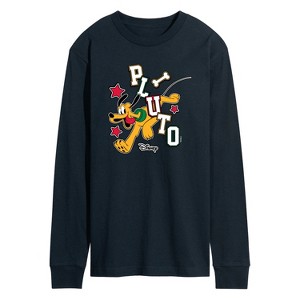Men's - Disney - Pluto Varsity Long Sleeve Graphic T-Shirt - 1 of 3