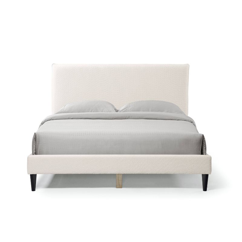 HOMES: Inside + Out Queen Heartwild Modern Boucle Upholstered Pillow Headboard Platform Bed White, 6 of 21