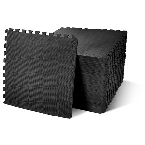 NicBex 26"L Interlocking Gym Floor Mats,Premium EVA Foam,0.5/0.75/1 Inch Thickness,6/12/18/24/36 Pieces,Home Gym and Gymnastics Floor Protection,Black - 1 of 4