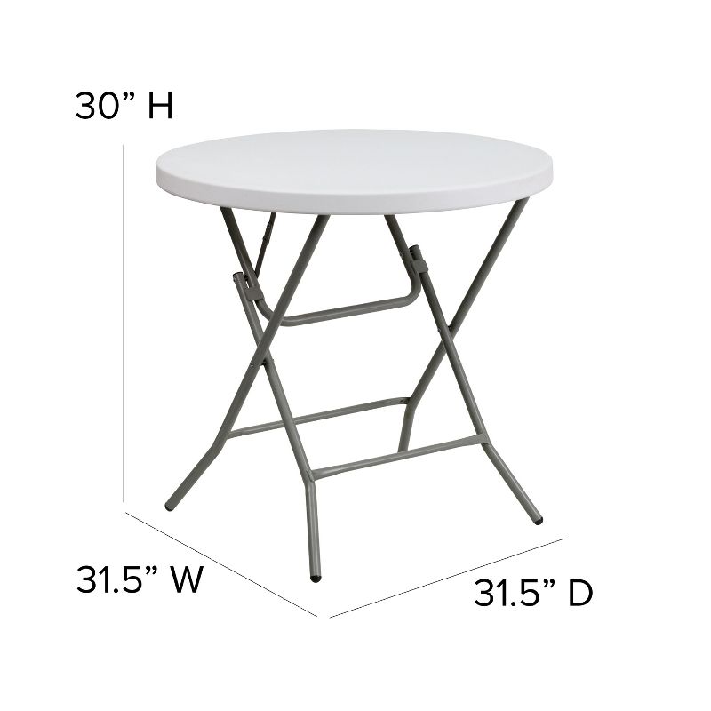 Flash Furniture 2.63-Foot Round Granite White Plastic Folding Table, 5 of 11