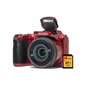 Kodak PIXPRO AZ255 Astro Zoom 16MP Digital Camera (Red) with 128GB SDXC Card - 1 of 4