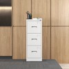 ACEPANO 40.39 in. H Narrow Metal Decorative Storage Cabinets with 3 Drawer For Home & Office-White - 4 of 4