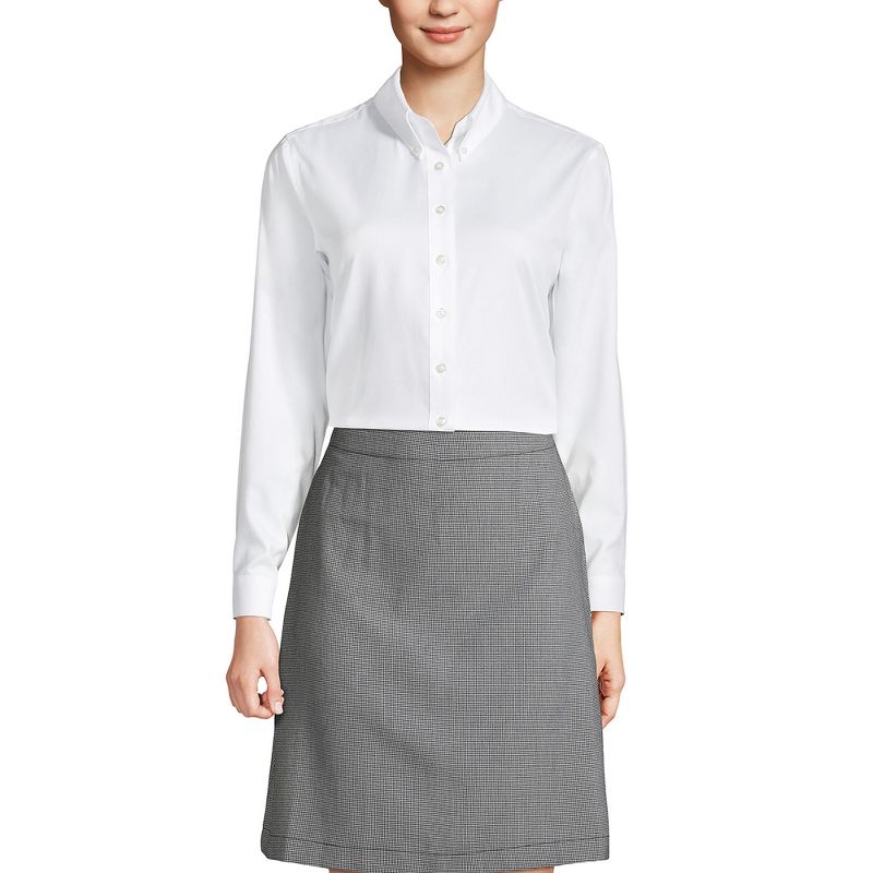 Lands' End School Uniform Women's Long Sleeve No Iron Pinpoint Shirt, 2 of 3