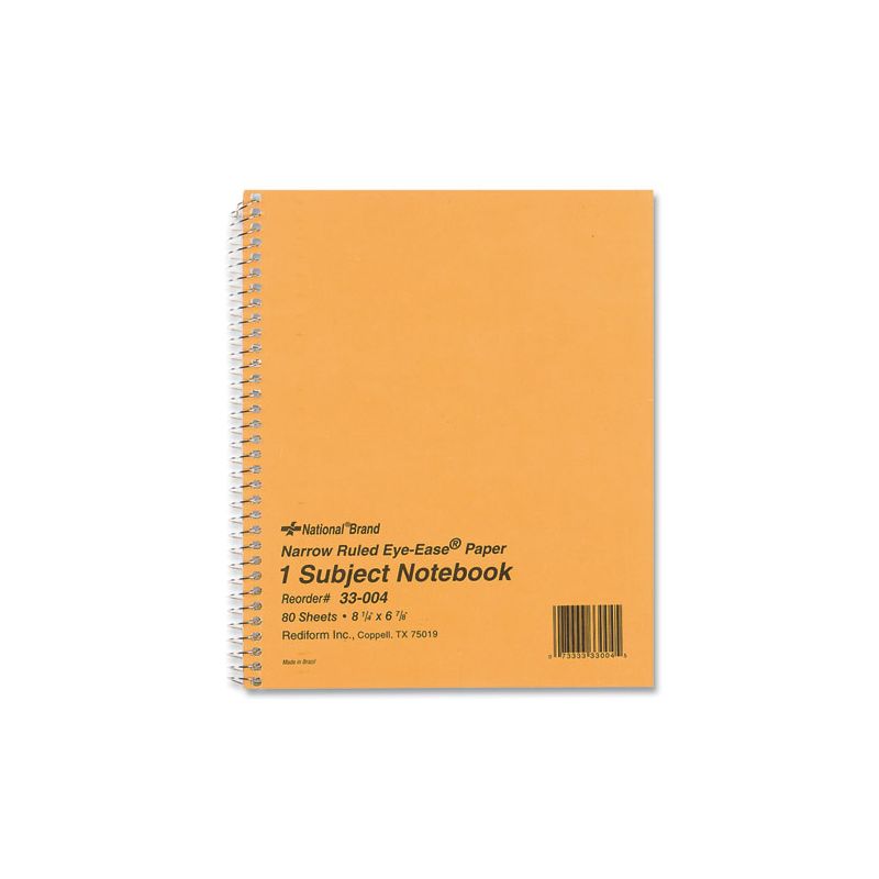 National Single-Subject Wirebound Notebooks, Narrow Rule, Brown Paperboard Cover, (80) 8.25 x 6.88 Sheets, 1 of 5