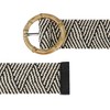 INSPIRE CHIC Women's Woven Stretchy Straw Rattan Round Buckle Elastic Boho Wide Waistband Belts 1 Pc - 2 of 4