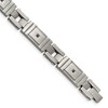 Chisel Stainless Steel Antiqued and Brushed with Black Cubic Zirconia 8.75" Link Bracelet - 2 of 4