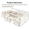 Oversized Modular Sectional Sofa with Chaise and Ottoman, Convertible Sofa with Armrests, Upholstered Sofa with Corduroy Cushion-Cuddlewood - 4 of 4