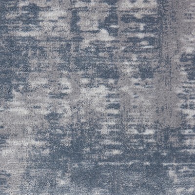 Abstract Urban Loft 2'2" x 7'6" Hand-Knotted Gray Synthetic Rug