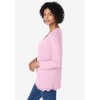 Woman Within Plus Size Layered-Look Lace Trim Tee - 4 of 4