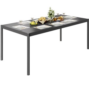 Aluminum Outdoor Metal Table for 6-8 Person,74" x 36" Rectangle Patio Dining Tables - 1 of 4
