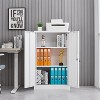 Metal Storage Cabinet with Locking Doors Adjustable Shelf,Folding Filing Storage Cabinet,Locker Cabinet for Home Office,School-The Pop Home - 2 of 4