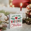 Rustic Just A Girl Who Loves Christmas Tree Wood Box Sign, Farmhouse Christmas Santa Artwork Decor - 3 of 3