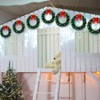 10 Pcs Small Window Wreath with Red Bow Indoor Outdoor Holiday Decoration Artificial Green Lighted Wall Door Farmhouse Kitchen 12 Bulk - 4 of 4