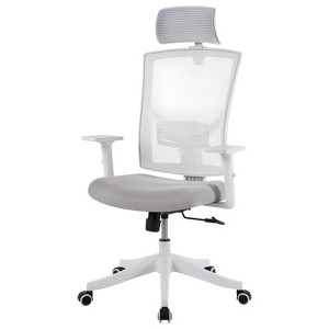 High-Back Ergonomic Office Chair with Adjustable Lumbar Support, Headrest & Height for Home Computer Desk, Rolling Swivel Task Chair - 1 of 4