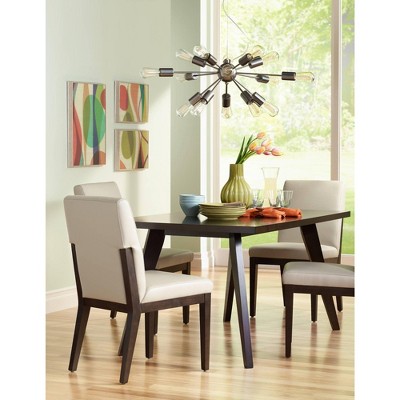 Bronze 33" Sputnik Chandelier with Edison Bulbs